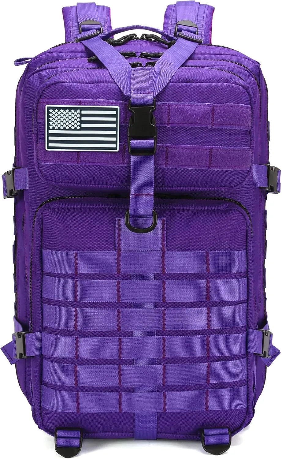 45L Tactical Backpack for Men & Women,Military Molle Rucksack with 900D Fabric,3-Day Bug Out Bag,Hiking Trekking Gym Emergency Survival Backpack(45L purple)