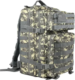45L Tactical Backpack for Men & Women,Military Molle Rucksack with 900D Fabric,3-Day Bug Out Bag,Hiking Trekking Gym Emergency Survival Backpack(ACU)