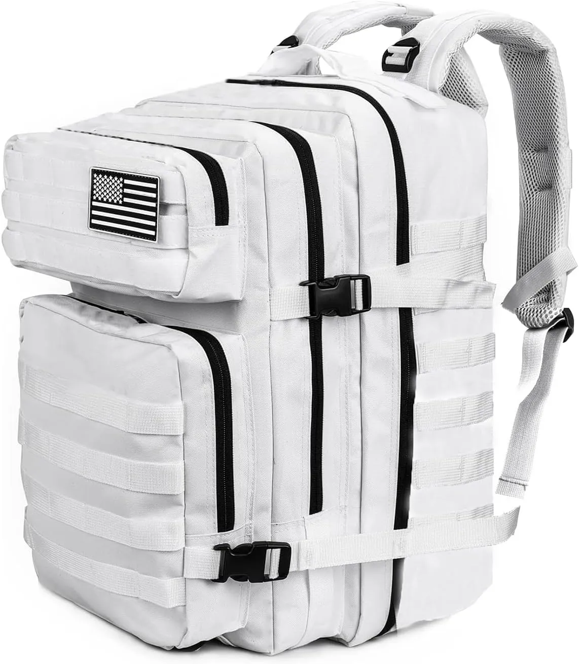 45L Tactical Backpack for Men & Women,Military Molle Rucksack with 900D Fabric,3-Day Bug Out Bag,Hiking Trekking Gym Emergency Survival Backpack(White)