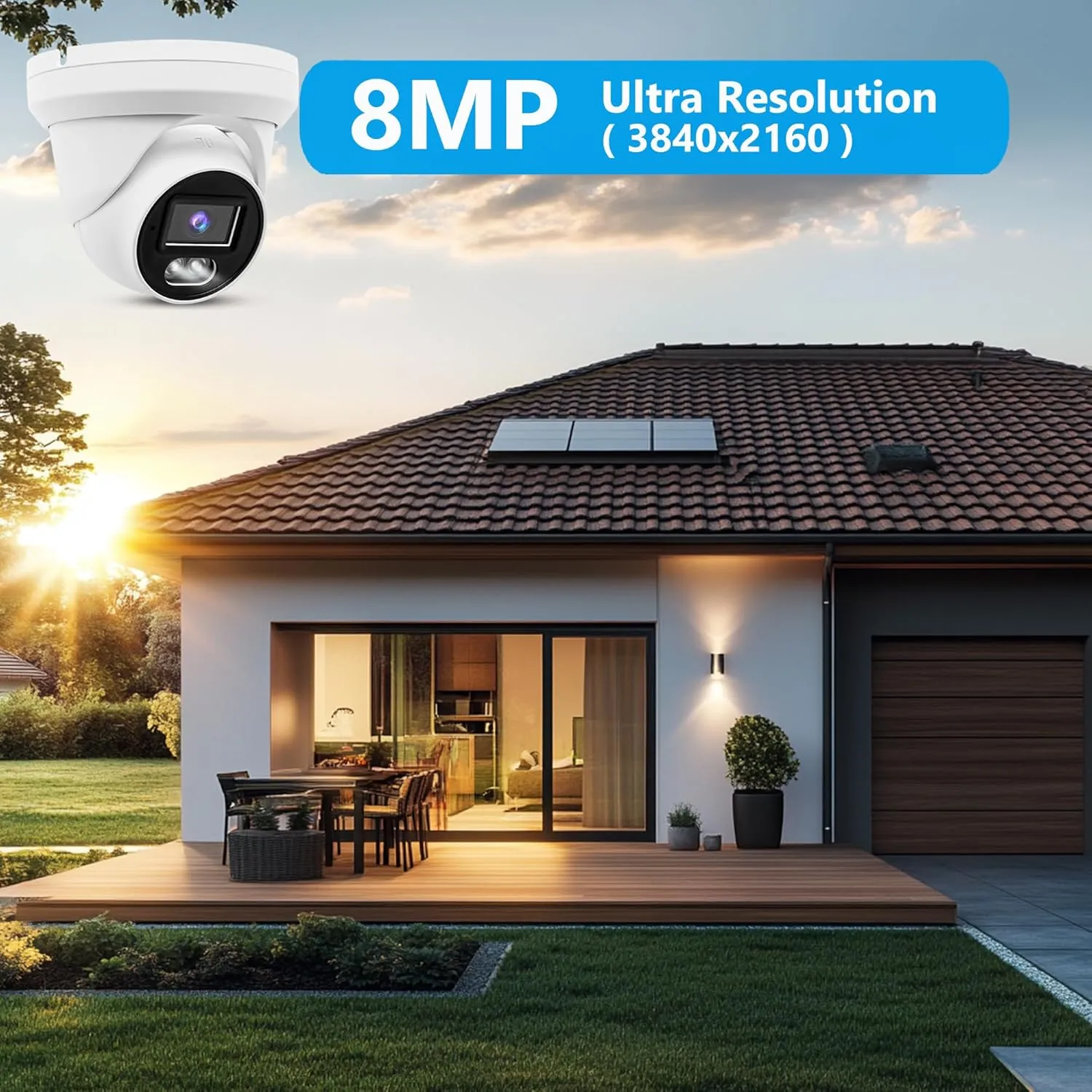 4K 8MP PoE IP Turret Camera Outdoor 24/7 Full Color Night Version 2.8mm 105° Wide Angle, H.265, IP66, ONLY Compatible with Hik-Vision Uniview NVR, NDAA Compliant IP Security Camera