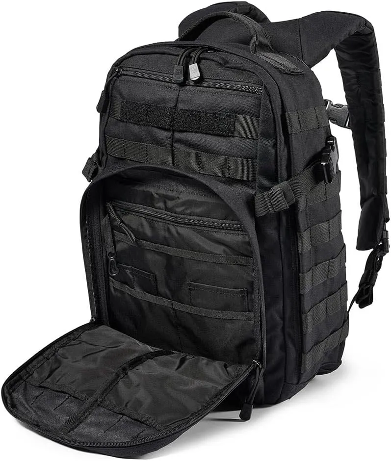 5.11 Tactical Backpack – Rush 12 2.0 – Military Molle Pack, CCW with Multiple Compartments, 24 Liter, Small, Style 56561, Black