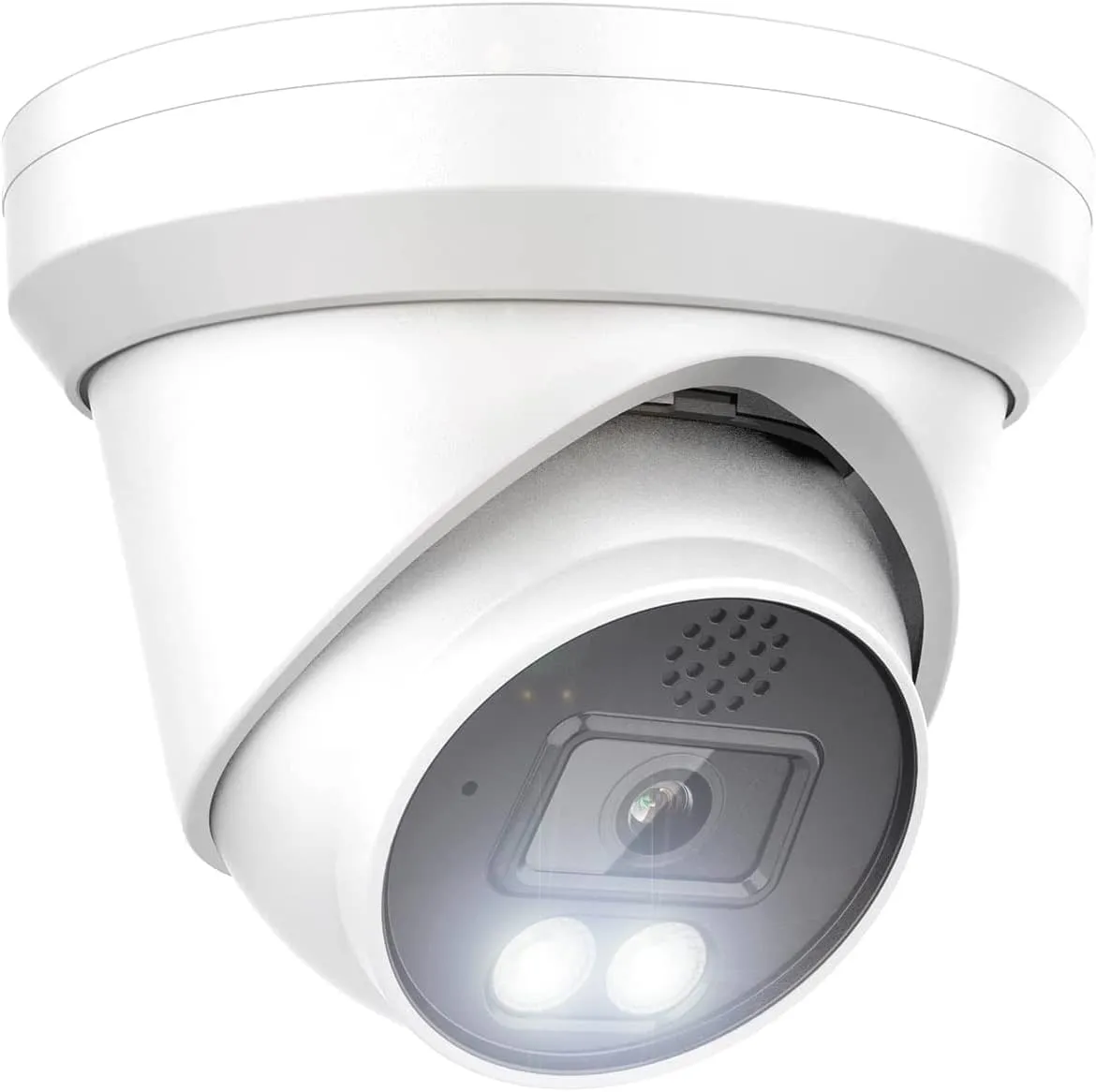 5MP Full Color Night Vision ColorVu Turret Dome IP Camera with Visible White LED Lights, 2.8mm Wide Angle, Outdoor Built in Mic, Plug and Play Compatible with Hik Vision NVR