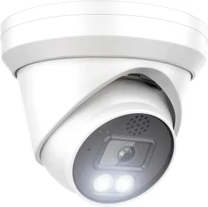 5MP Full Color Night Vision ColorVu Turret Dome IP Camera with Visible White LED Lights, 2.8mm Wide Angle, Outdoor Built in Mic, Plug and Play Compatible with Hik Vision NVR