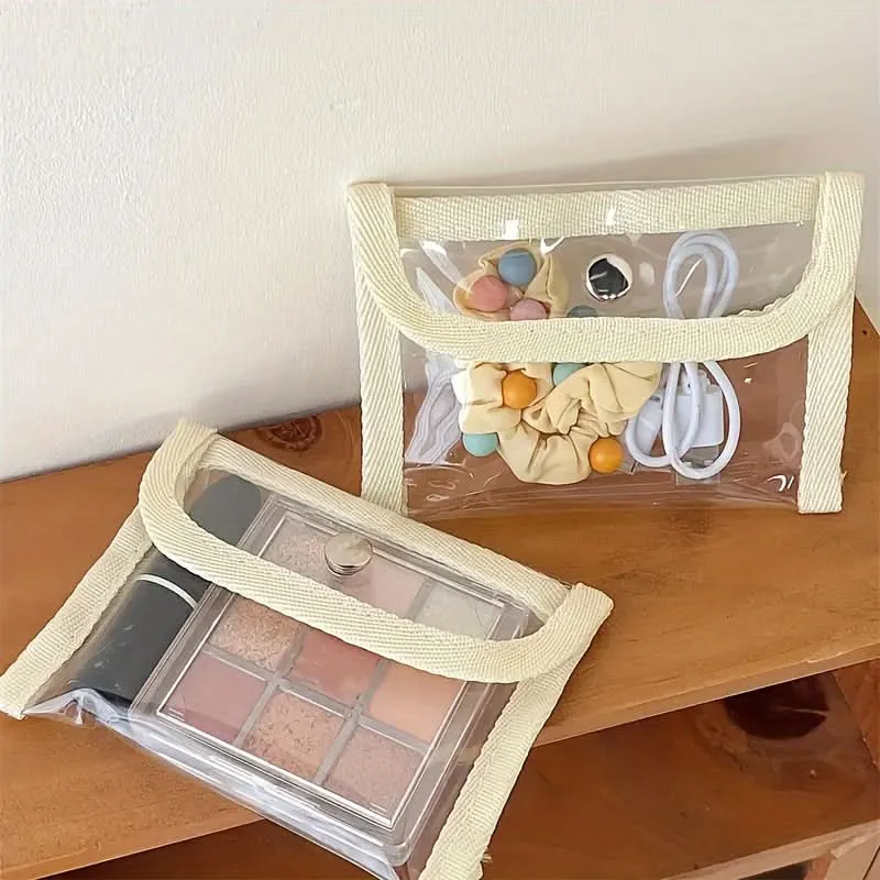 5pcs Transparent Makeup Bags – PVC Travel Toiletry Bags with Zipper Closure