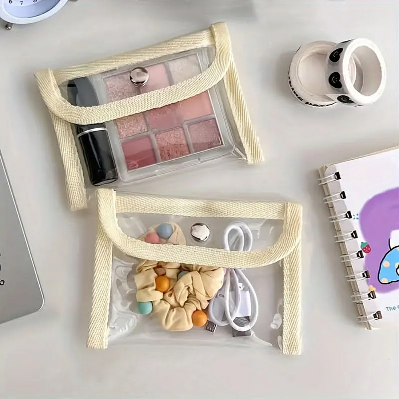 5pcs Transparent Makeup Bags – PVC Travel Toiletry Bags with Zipper Closure