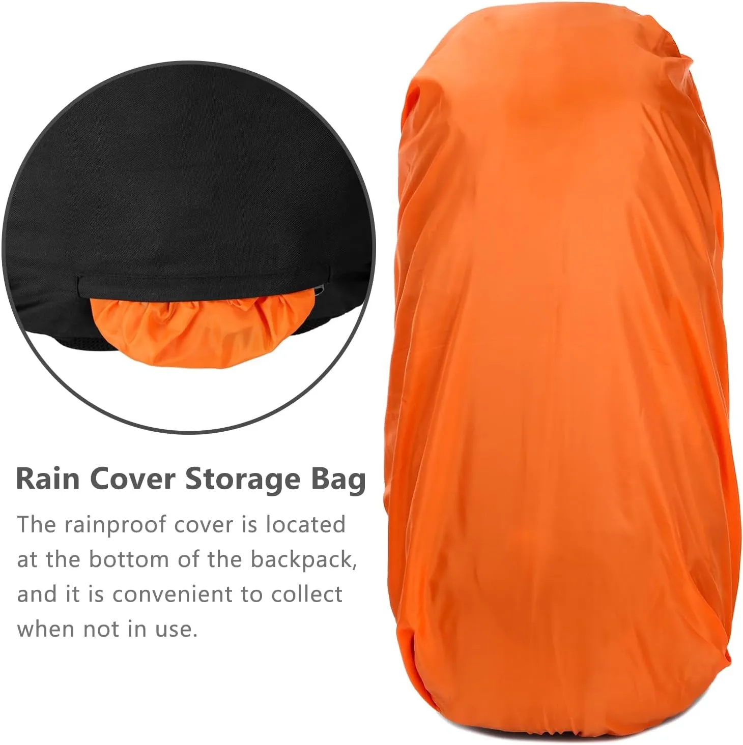 60L Hiking Backpack Men Camping Backpack with Rain Cover Lightweight Backpacking Backpack Travel Backpack (Orange)