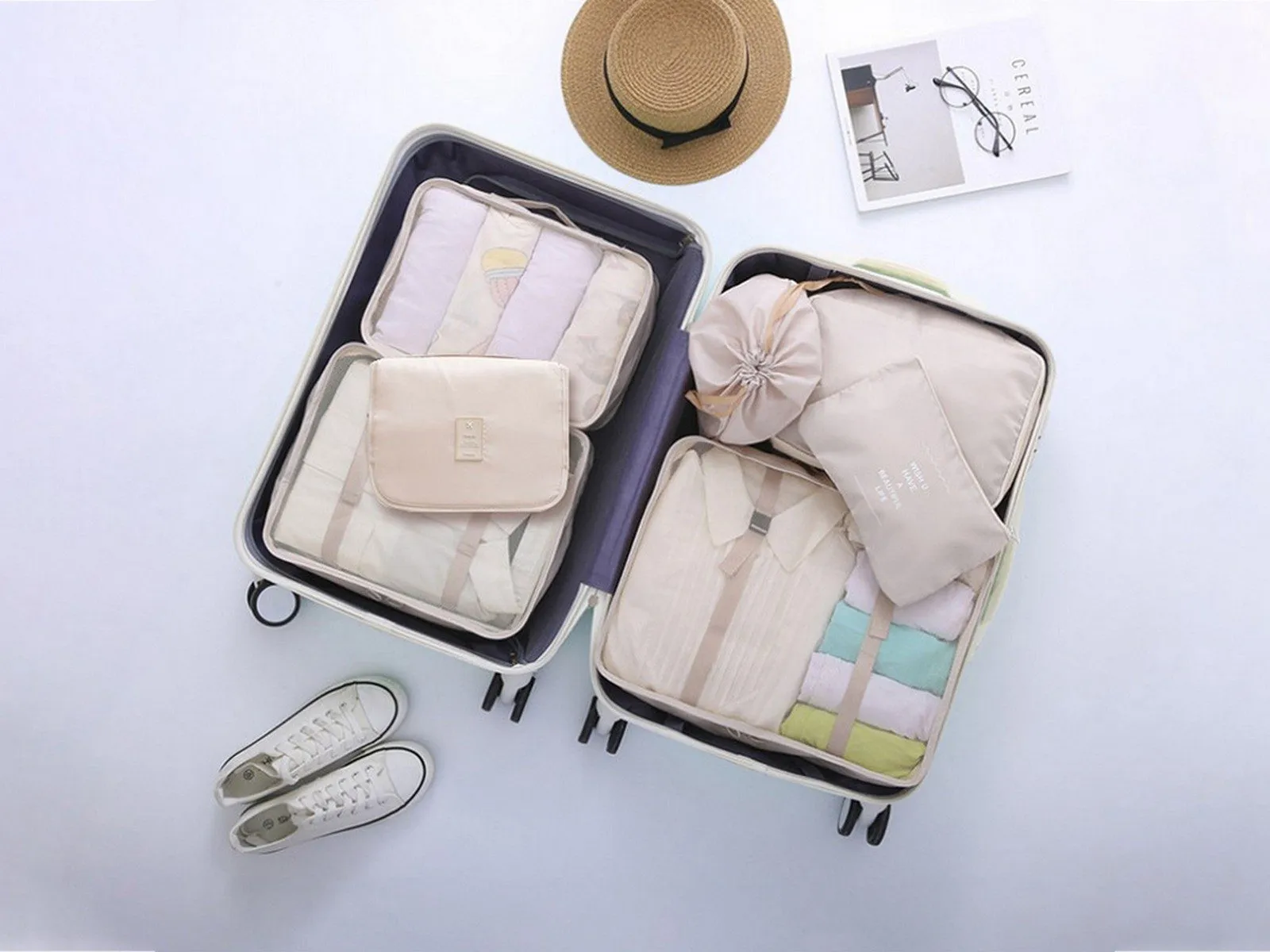 7pcs Packing Cubes for Travel Luggage Organizers
