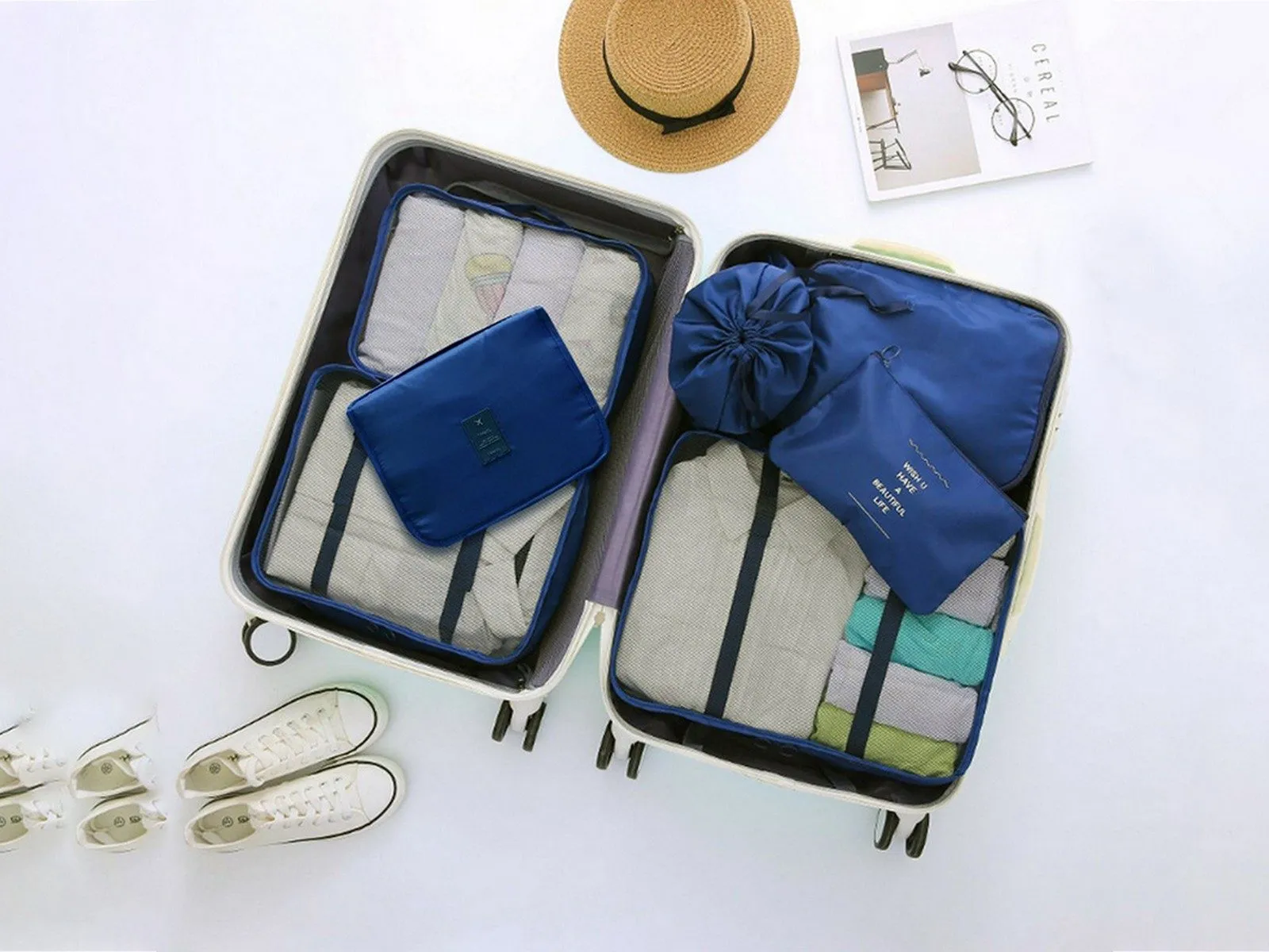 7pcs Packing Cubes for Travel Luggage Organizers
