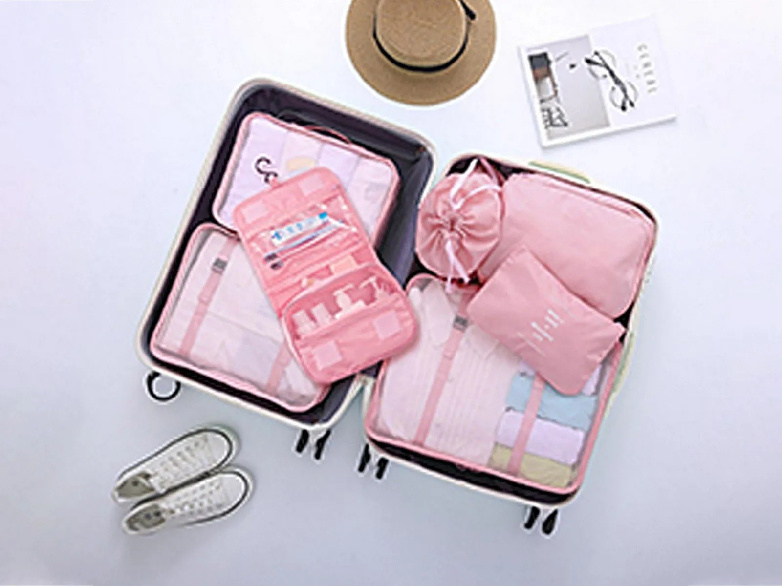 7pcs Packing Cubes for Travel Luggage Organizers