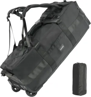 80L Rolling Duffle Bag with Wheels - 31" Heavy-Duty Foldable Travel Duffel Bag, Water-Resistant Wheeled Luggage with Shoulder Straps & Pockets for Camping, Gym, Airplane (Black)