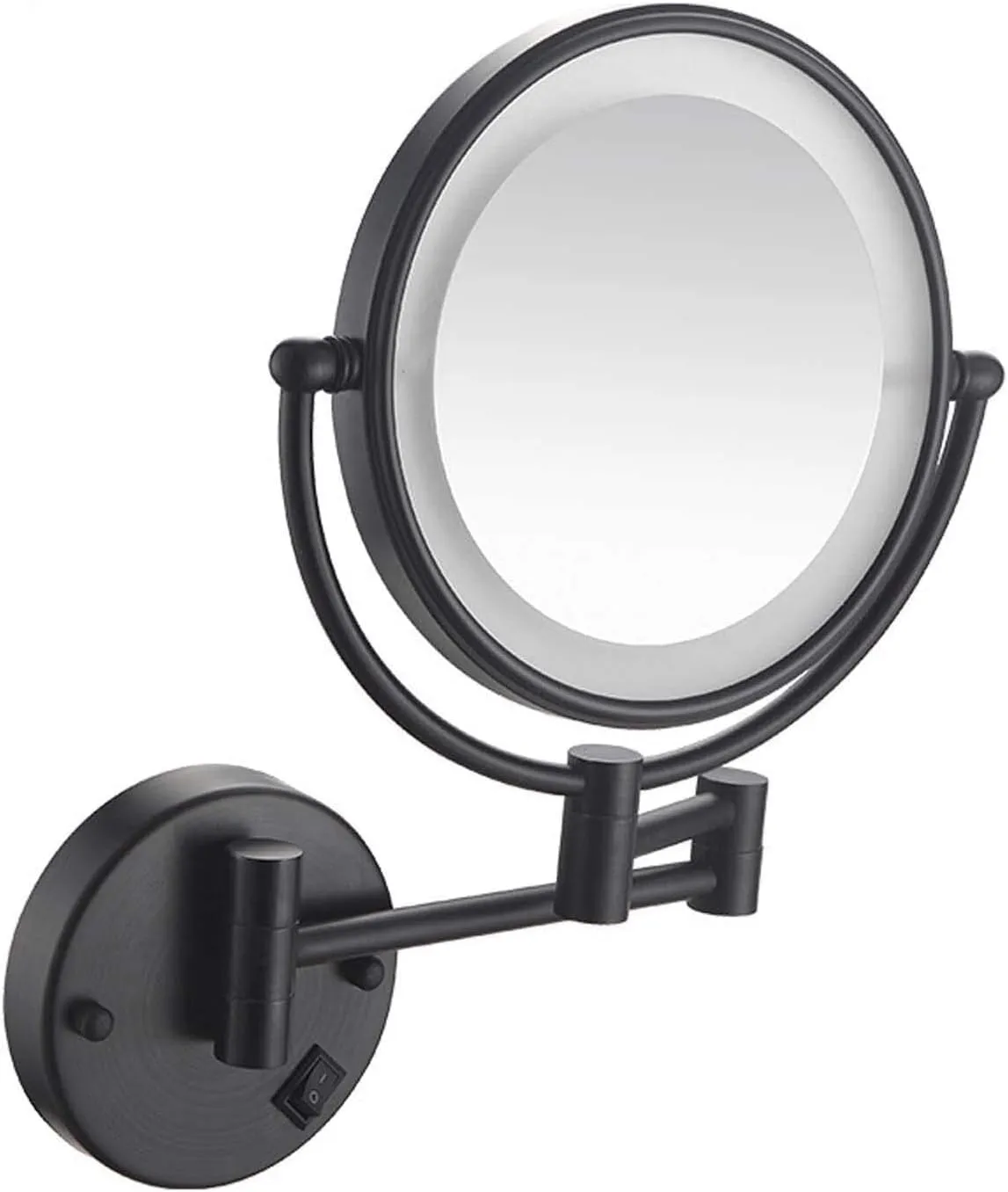 8" LED Wall Mounted Makeup Mirror, Double-Sided Vanity Mirror with Touch Screen, Adjustable LED Light & 1X-10X Magnification