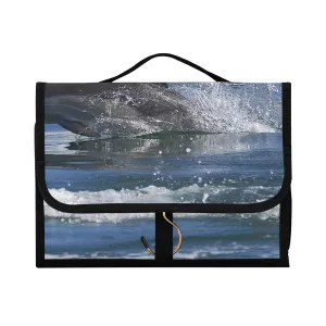 A Group of Dolphins with Long Beaks Jumped out of the Water 1 PC Hanging Toiletry Wash bag Portable Makeup Organizer Brush Storage Case Portable Travel Cosmetic with Hook