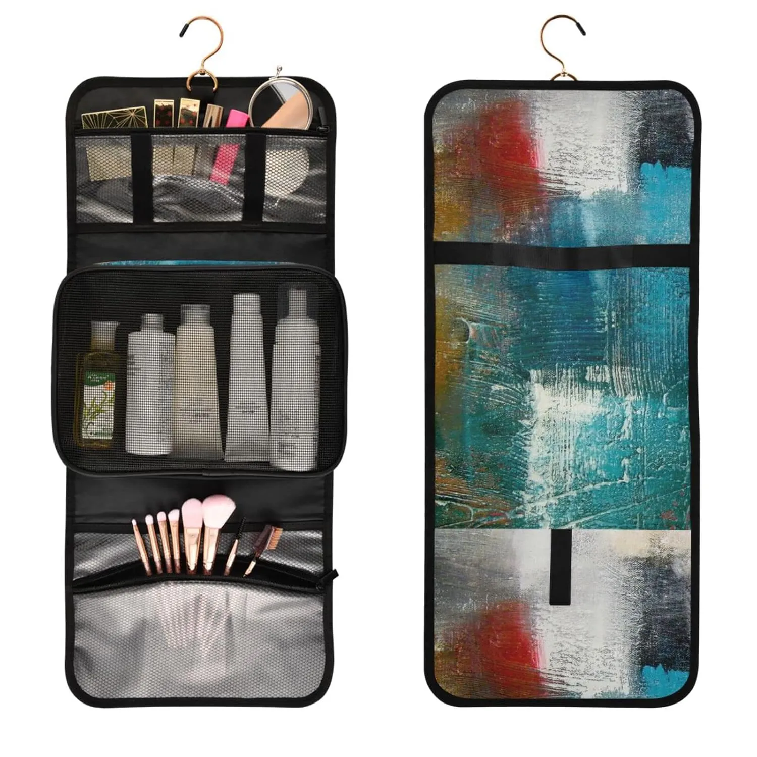 A Group of Dolphins with Long Beaks Jumped out of the Water 1 PC Hanging Toiletry Wash bag Portable Makeup Organizer Brush Storage Case Portable Travel Cosmetic with Hook