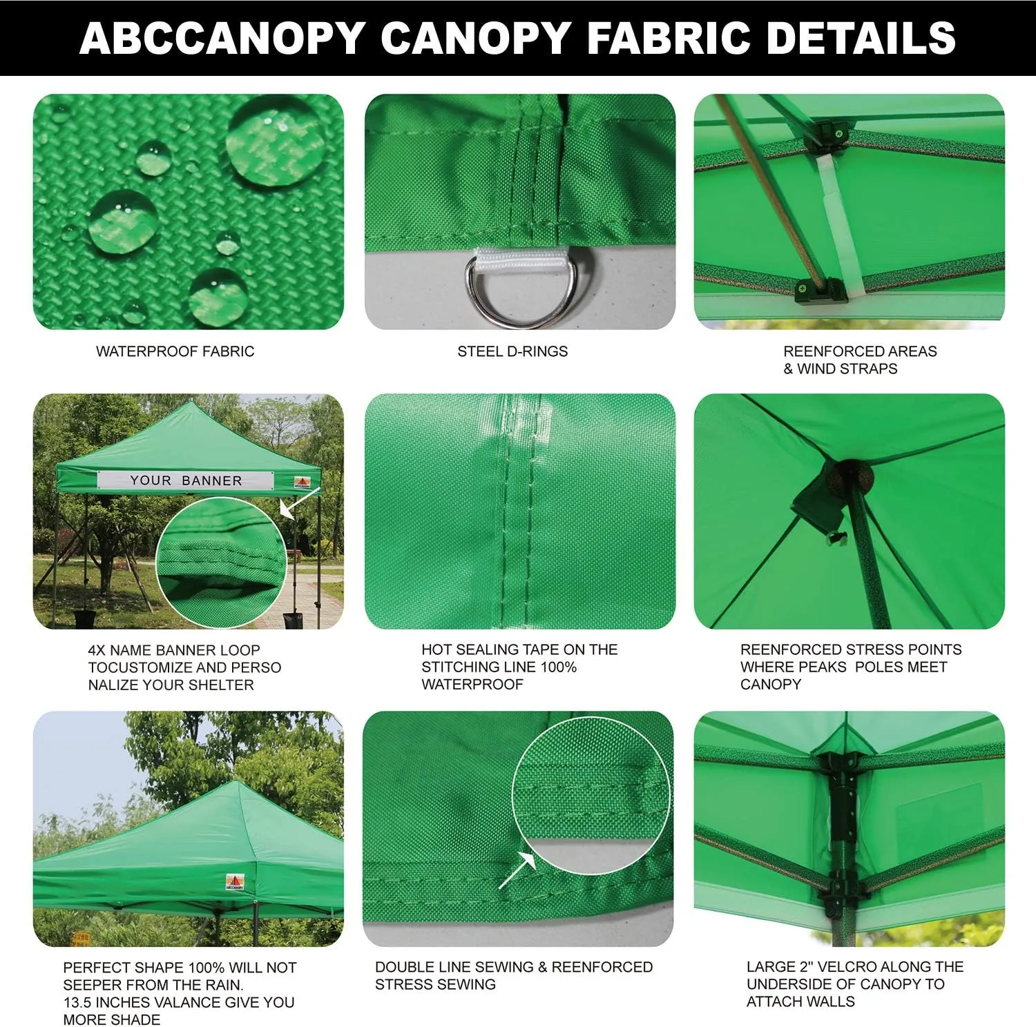 ABCCANOPY Outdoor Winter Gazebo 10x10, Premium Instant Pop Up Canopy Tent with Elegant Church Window,Snow and Rain Protection, Bonus Wheeled Bag,Kelly Green
