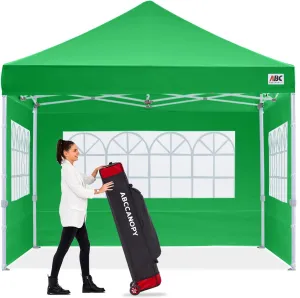ABCCANOPY Outdoor Winter Gazebo 10x10, Premium Instant Pop Up Canopy Tent with Elegant Church Window,Snow and Rain Protection, Bonus Wheeled Bag,Kelly Green