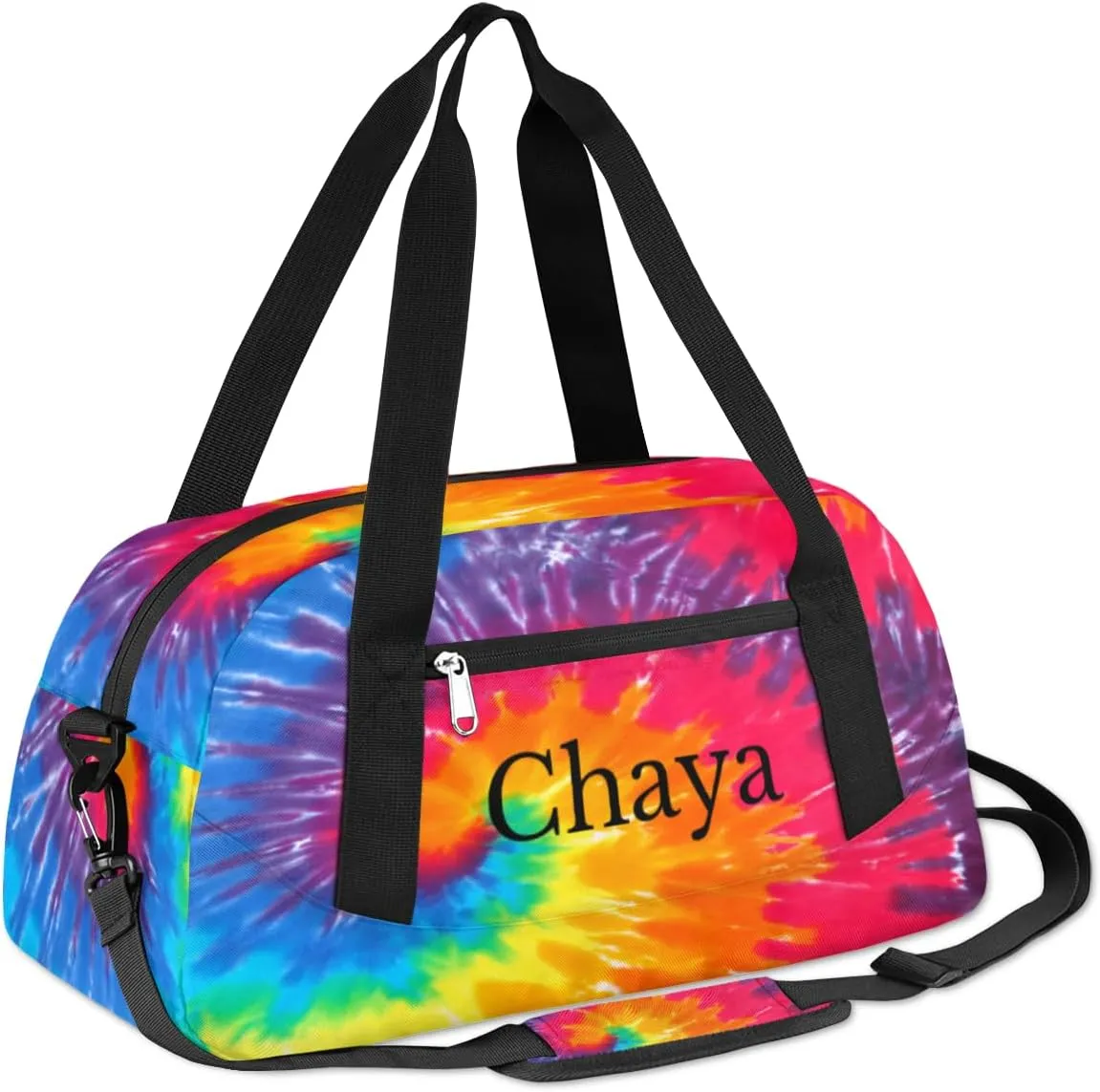 Abstract Art Swirl Tie Dye Custom Name Kids Duffel Bags Personalized Customized Gifts Sports Gym Bag Girls Dance Bag Overnight Weekender Sleepover Carry On Travel Tote Bag for Boys Girls