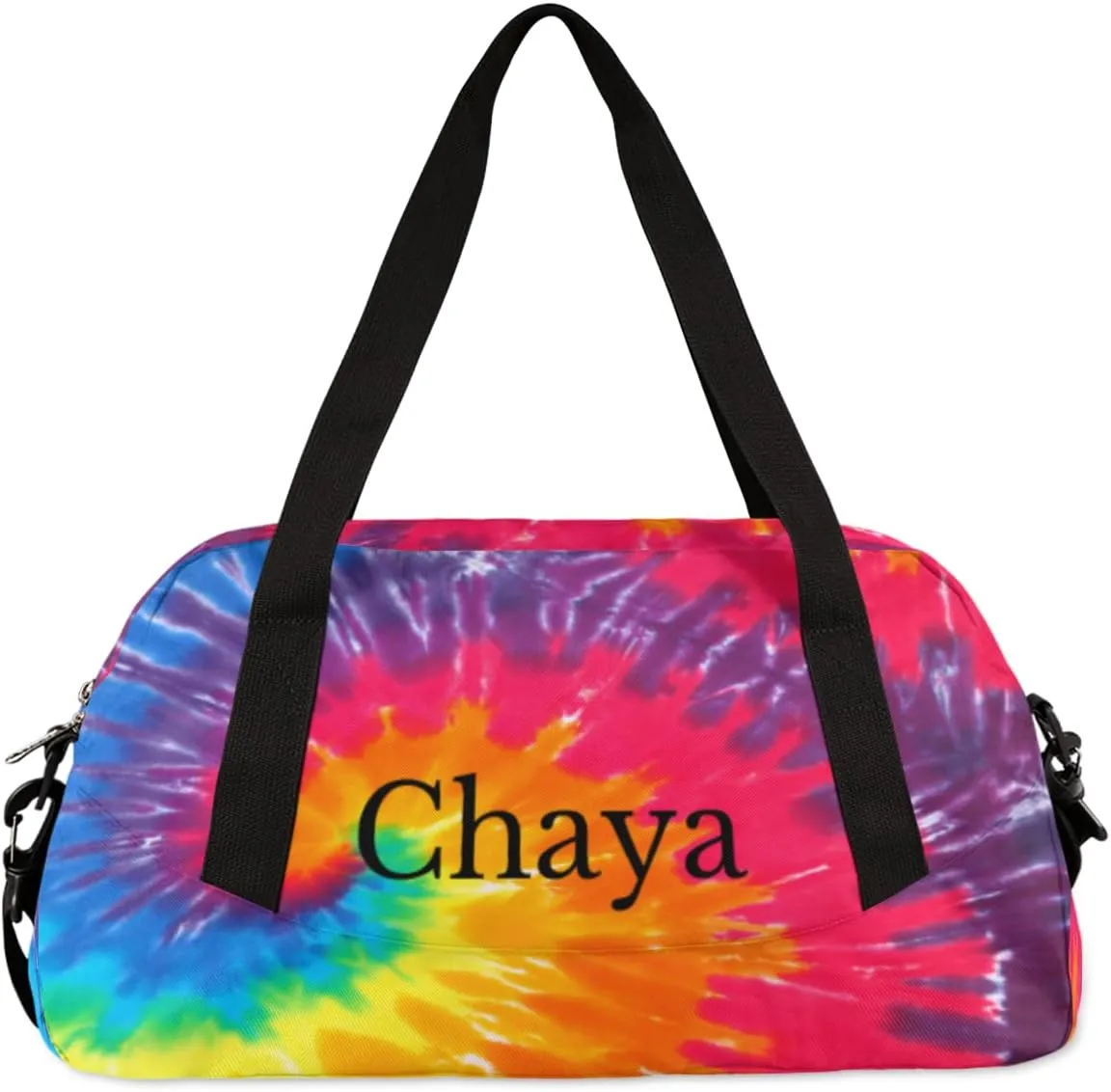 Abstract Art Swirl Tie Dye Custom Name Kids Duffel Bags Personalized Customized Gifts Sports Gym Bag Girls Dance Bag Overnight Weekender Sleepover Carry On Travel Tote Bag for Boys Girls