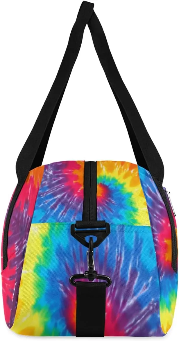 Abstract Art Swirl Tie Dye Custom Name Kids Duffel Bags Personalized Customized Gifts Sports Gym Bag Girls Dance Bag Overnight Weekender Sleepover Carry On Travel Tote Bag for Boys Girls