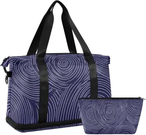 Abstract Circular Patterns Luggage Travel Bag Gym Carry on Duffel Bags with Adjustable Strap for Gym Large Capacity