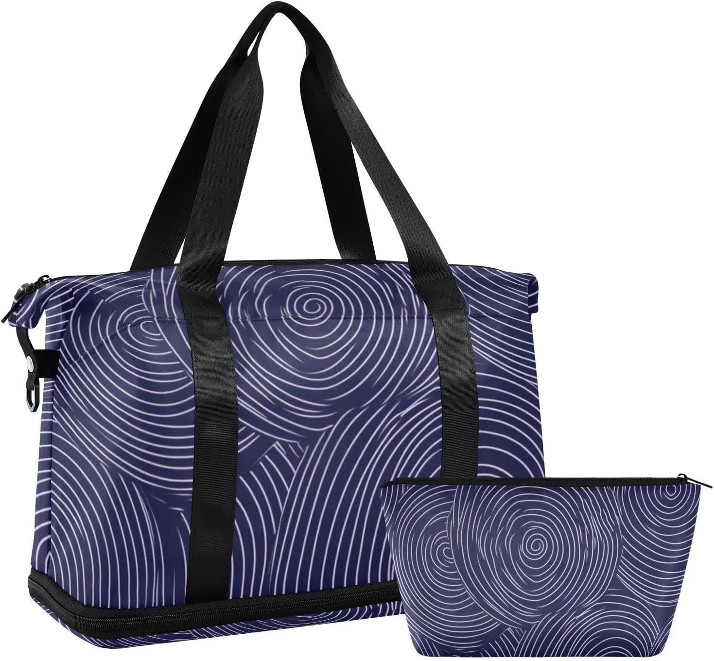 Abstract Circular Patterns Luggage Travel Bag Gym Carry on Duffel Bags with Adjustable Strap for Gym Large Capacity