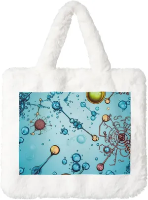 Abstraction Biology Chemistry Plush Shoulder Bag Faux Fur Handbag Cute Fuzzy Tote Bag Women Ladies Underarm Bag For Autumn And Winter
