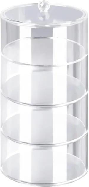 Acrylic Belt Organizer, Stackable Belt Display Box Wristwatch Storage Case, Transparent Jewelry Storage Case, Belt Display Case for Watches Jewelry Makeup(#4 Layers)