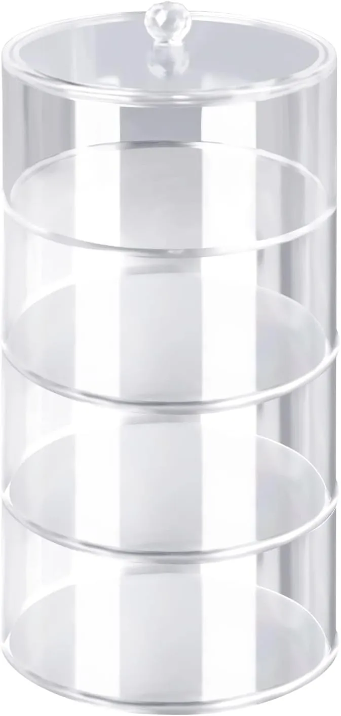 Acrylic Belt Organizer, Stackable Belt Display Box Wristwatch Storage Case, Transparent Jewelry Storage Case, Belt Display Case for Watches Jewelry Makeup(#4 Layers)