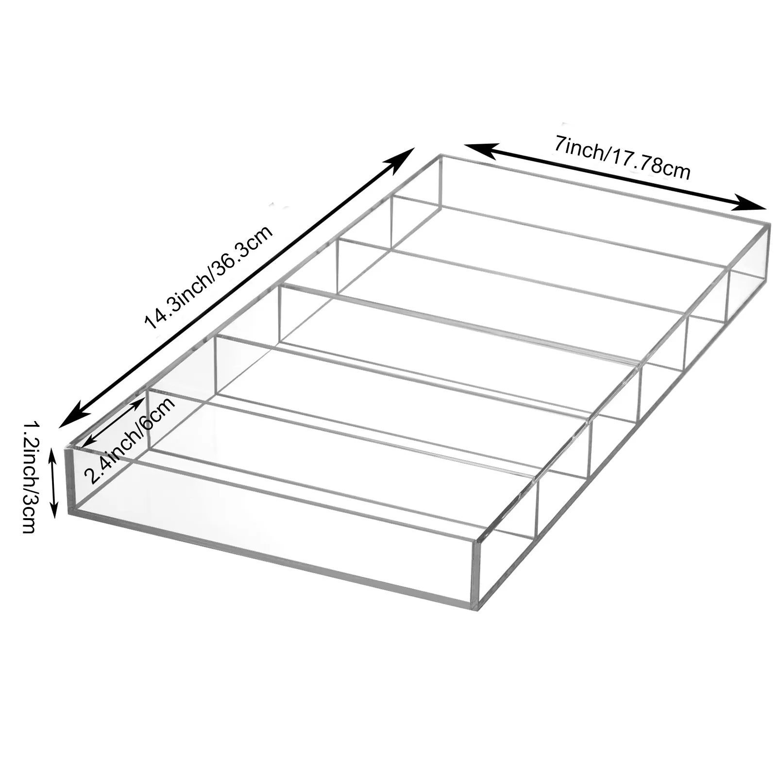 Acrylic Sunglasses Organizer, 6 Slot Clear Eyeglasses Storage Case, Stackable Eyewear Display Tray [Customizable]