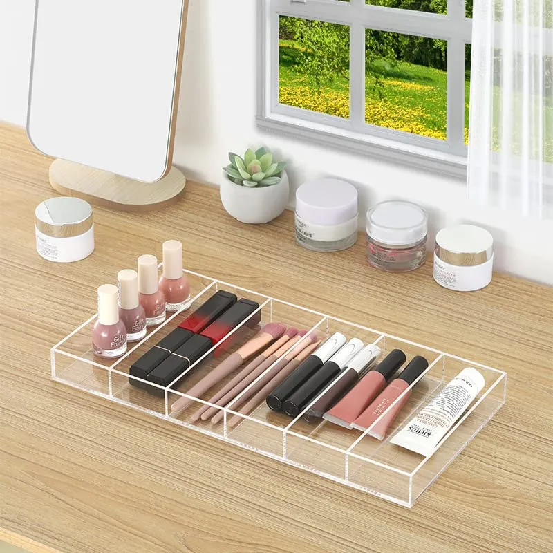 Acrylic Sunglasses Organizer, 6 Slot Clear Eyeglasses Storage Case, Stackable Eyewear Display Tray [Customizable]