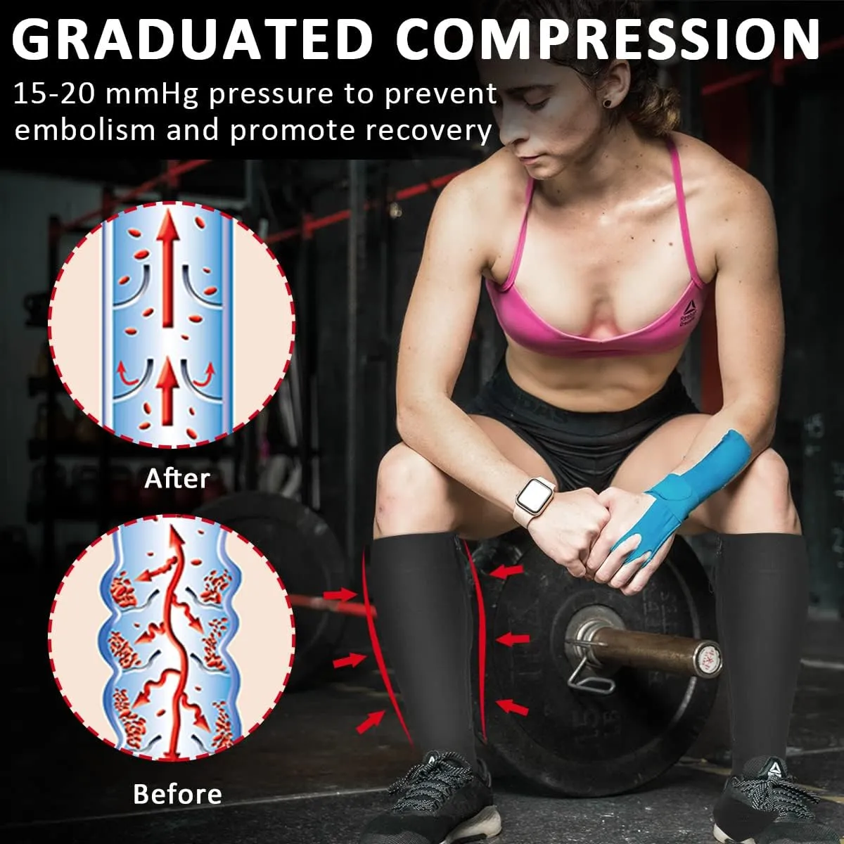 Ailaka Zipper Compression Socks Medical, 15-20 mmHg Knee High Compression Socks for Men Women, Close Toe Support Socks for Varicose Veins, Edema, Recovery, Pregnant, Nurse