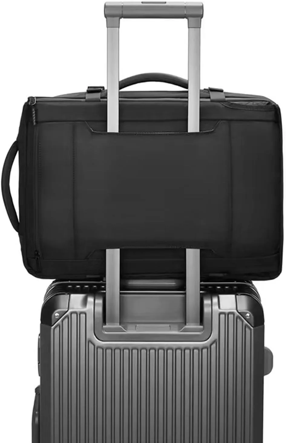 Airback Backpack with Pump 60L Expandable Vacuum Seal Compression Travel Backpacks Water Resistant 17 inch School Laptop Backpack for Airplane (Grey, With Air Pump)