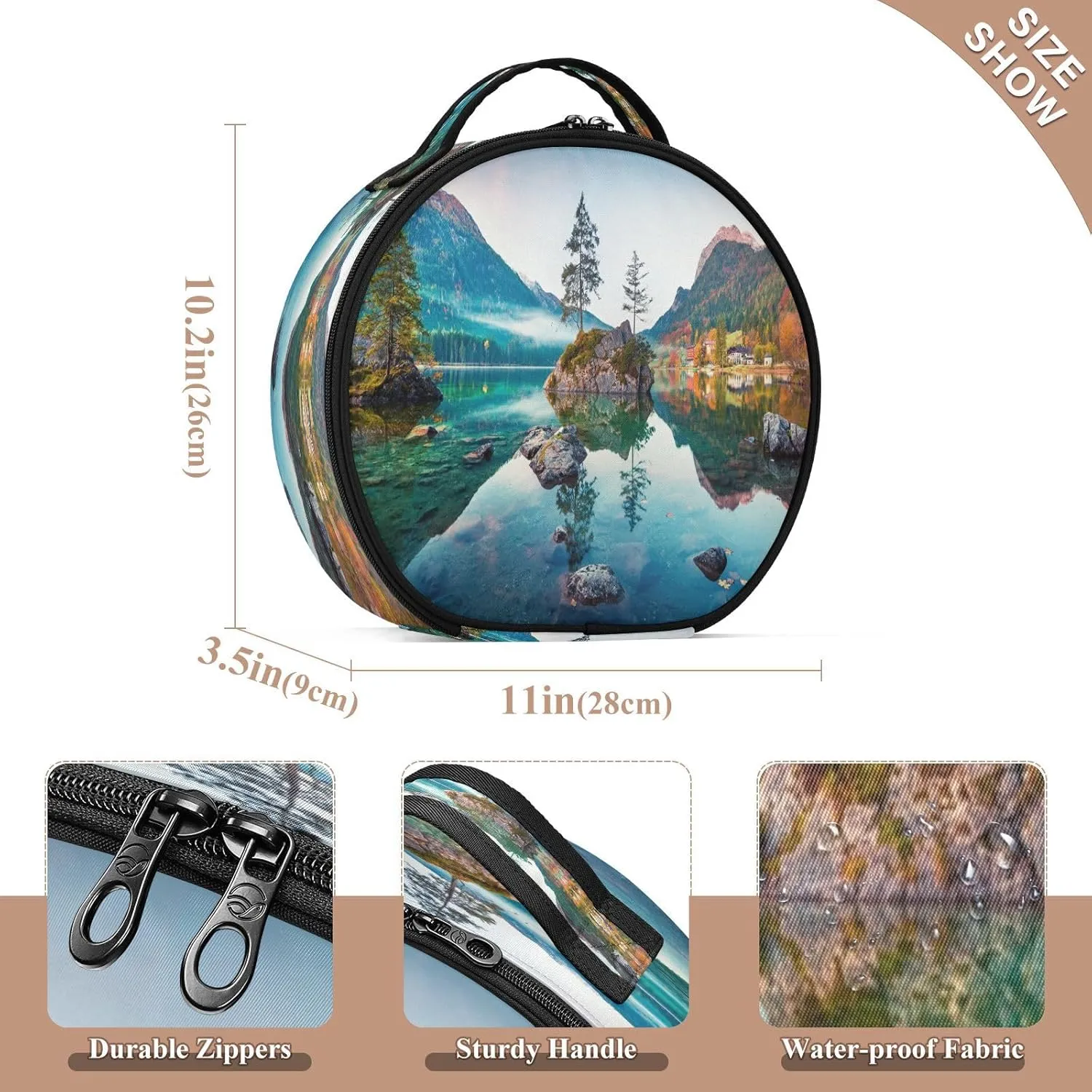 ALAZA Beautiful Autumn Scene of Hintersee Lake Makeup Bag Travel Cosmetic Bag Large Toiletry Organizer