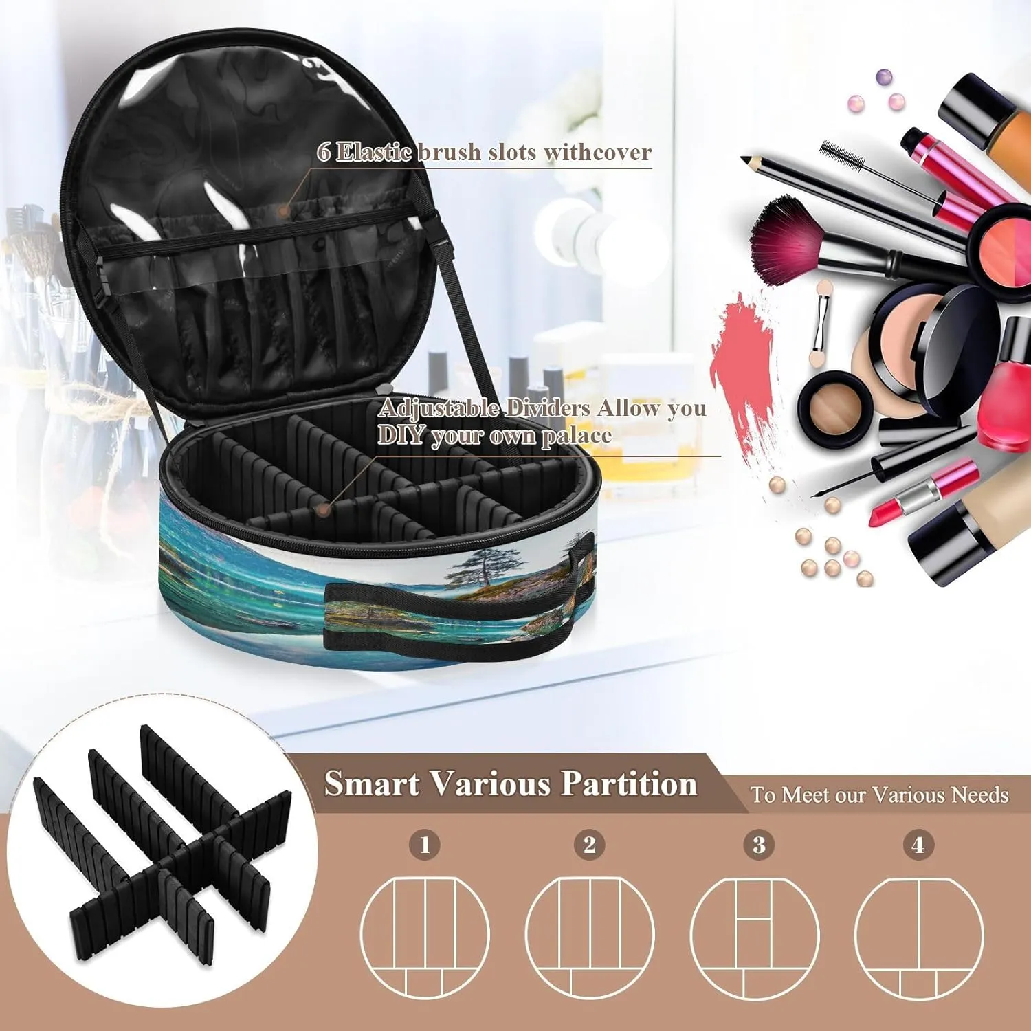 ALAZA Beautiful Autumn Scene of Hintersee Lake Makeup Bag Travel Cosmetic Bag Large Toiletry Organizer