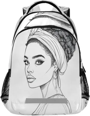 ALAZA Beautiful Woman Wearing Headscarf Backpacks Travel Laptop Daypack School Book Bag for Men Women Teens Kids