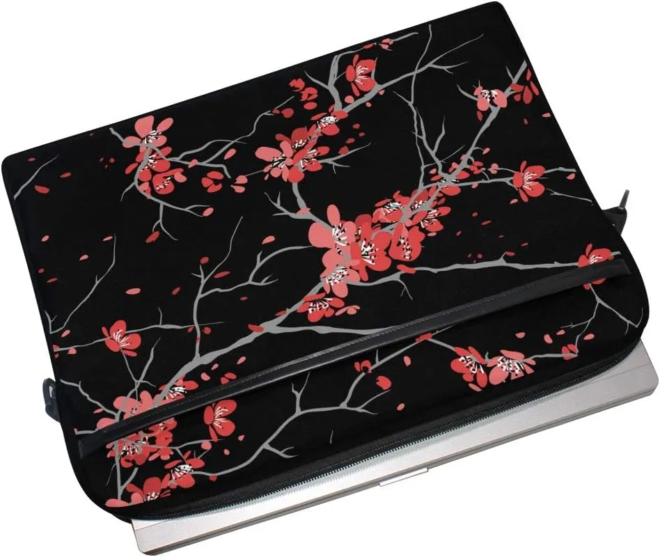 ALAZA Cherry Blossom Sakura Flower Floral Laptop Case Bag Sleeve Portable Crossbody Messenger Briefcase Convertible w/Strap Pocket for MacBook Air Pro Surface Dell ASUS hp Lenovo 14-15.4 inch