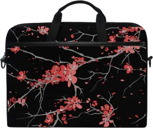 ALAZA Cherry Blossom Sakura Flower Floral Laptop Case Bag Sleeve Portable Crossbody Messenger Briefcase Convertible w/Strap Pocket for MacBook Air Pro Surface Dell ASUS hp Lenovo 14-15.4 inch