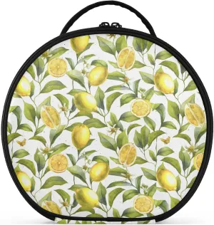 ALAZA Citrus Fruits Lemon Floral Toiletry Bag Travel Makeup Case Organizer for Women