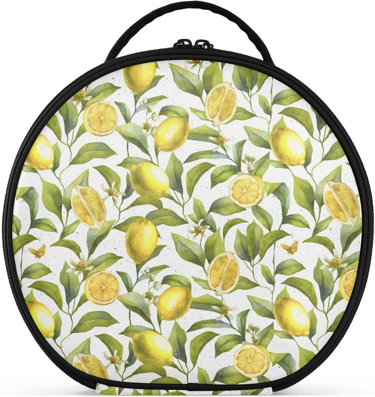 ALAZA Citrus Fruits Lemon Floral Toiletry Bag Travel Makeup Case Organizer for Women