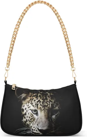ALAZA Leopard Head Close Up Animal Print Shoulder Bag Purse for Women Tote Handbag with Zipper Closure