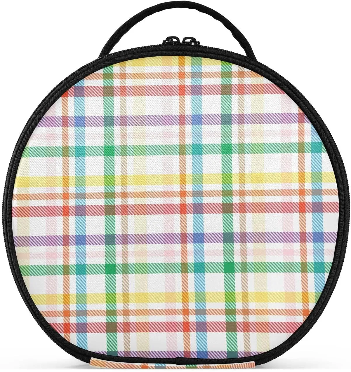 ALAZA Rainbow Tartan Glen Plaid Portable Cosmetic Bag Large Capacity Travel Makeup Case Organizer