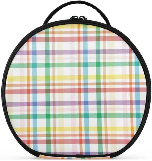 ALAZA Rainbow Tartan Glen Plaid Portable Cosmetic Bag Large Capacity Travel Makeup Case Organizer