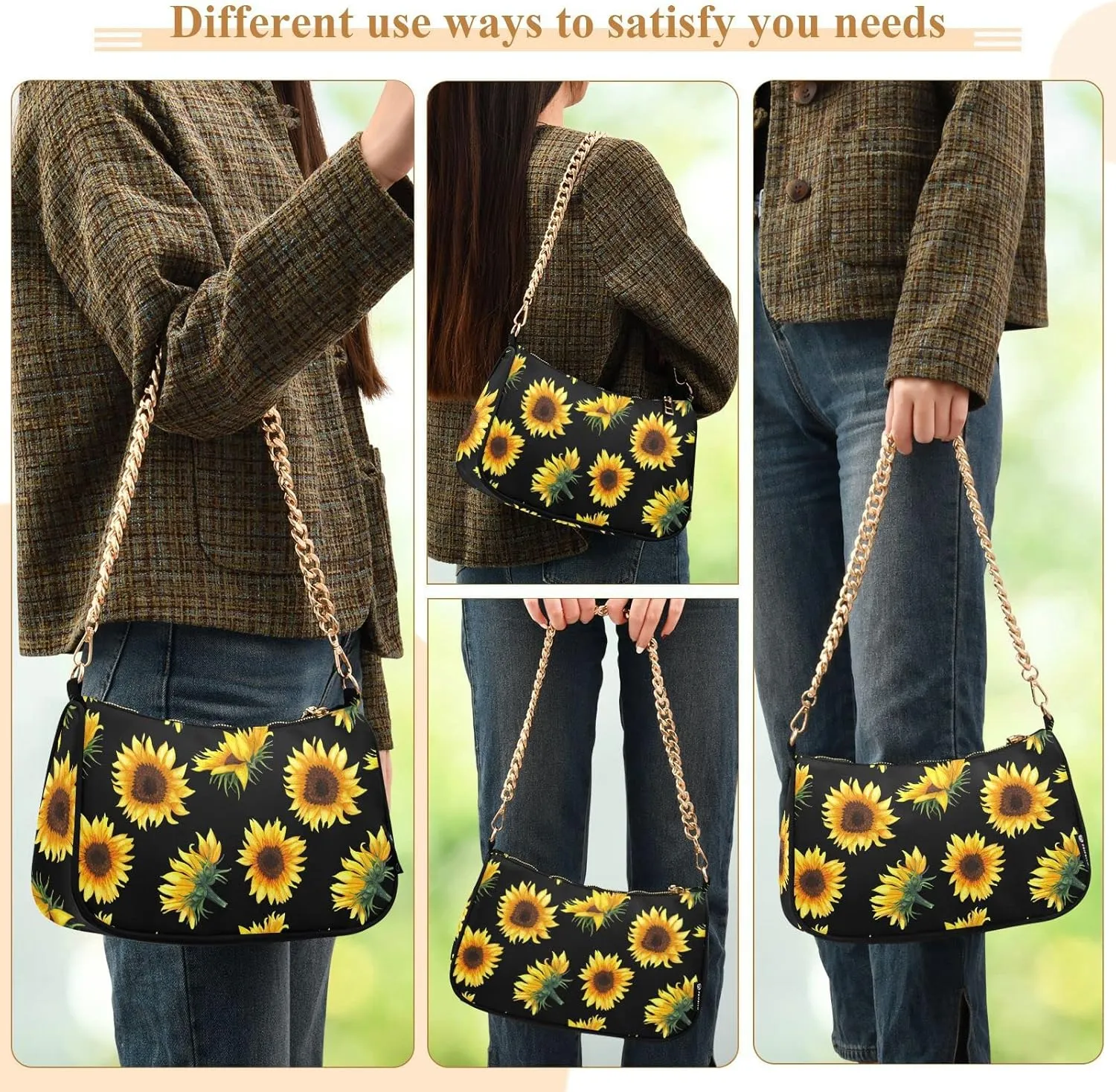 ALAZA Shoulder Bag Purse for Women Tote Handbag with Zipper Closure