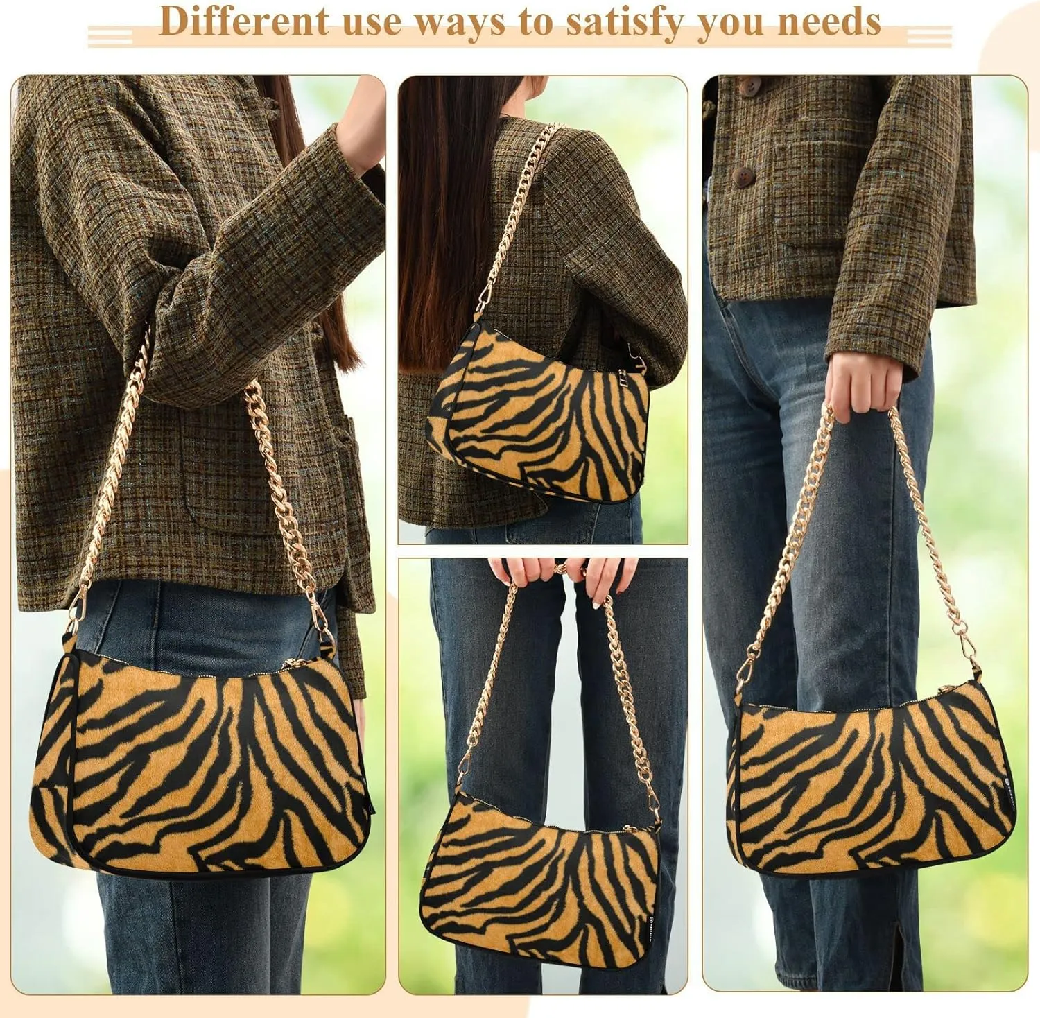 ALAZA Shoulder Bag Purse for Women Tote Handbag with Zipper Closure