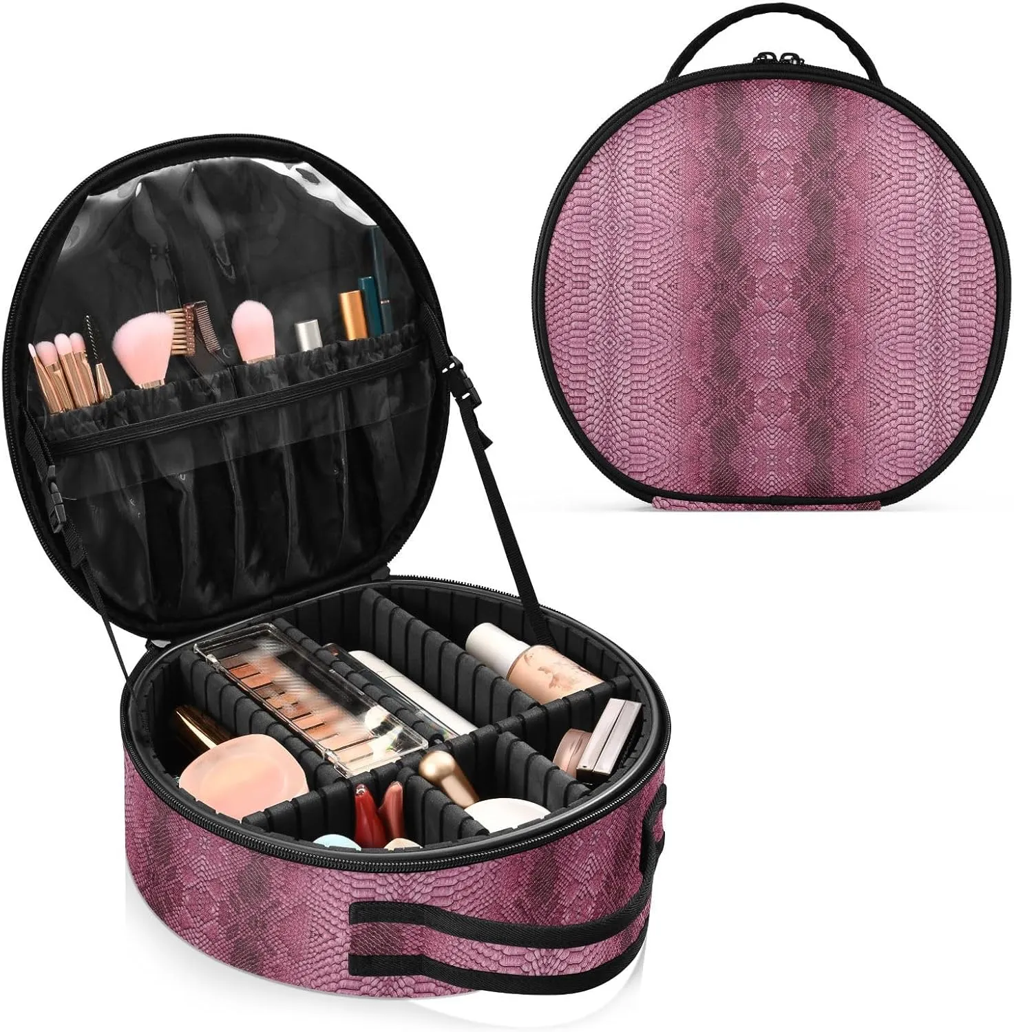 ALAZA Snake Skin Texture Closeup Toiletry Bag Travel Makeup Case Organizer for Women