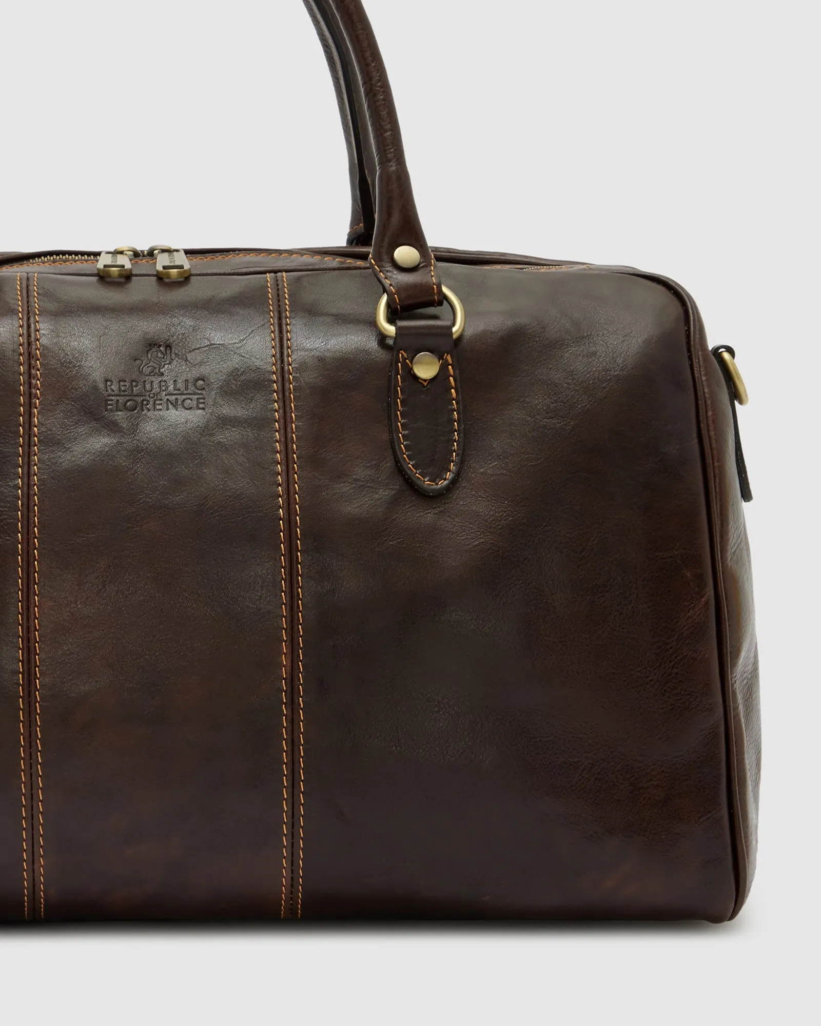 Albertis Piccolo Chocolate - Leather Duffle Bag