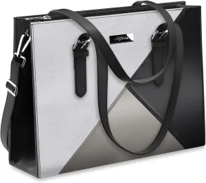 Alfheim Laptop Tote Bag for Women 15.6-16 inch Ladies Shoulder bag with Strap, Travel Business Large PU Leather Briefcase for Office Shopping,Compatible with Macbook Air/Macbook Pro 15.6 inch