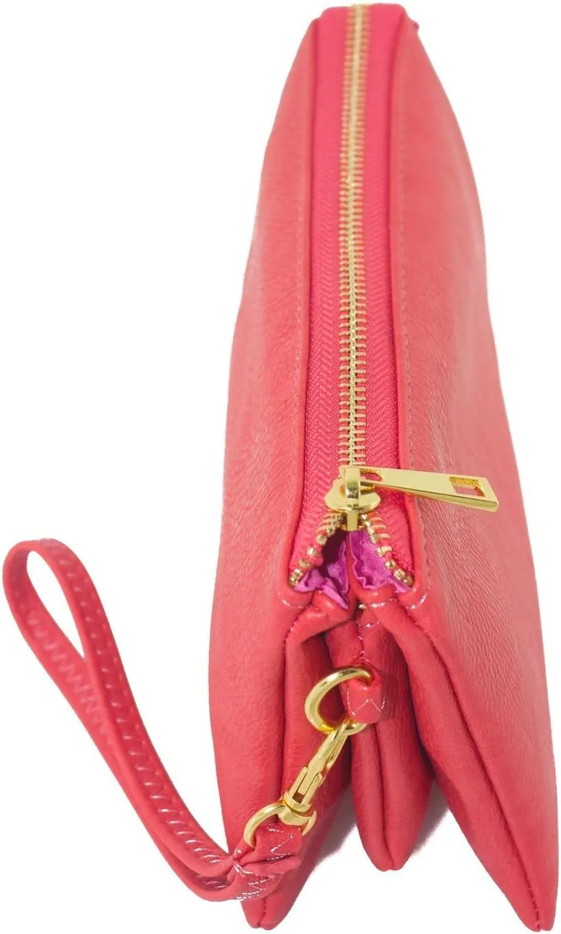 All-in-One Convertible Zipper Top Clutch Wristlet Wallet Crossbody Cell Case