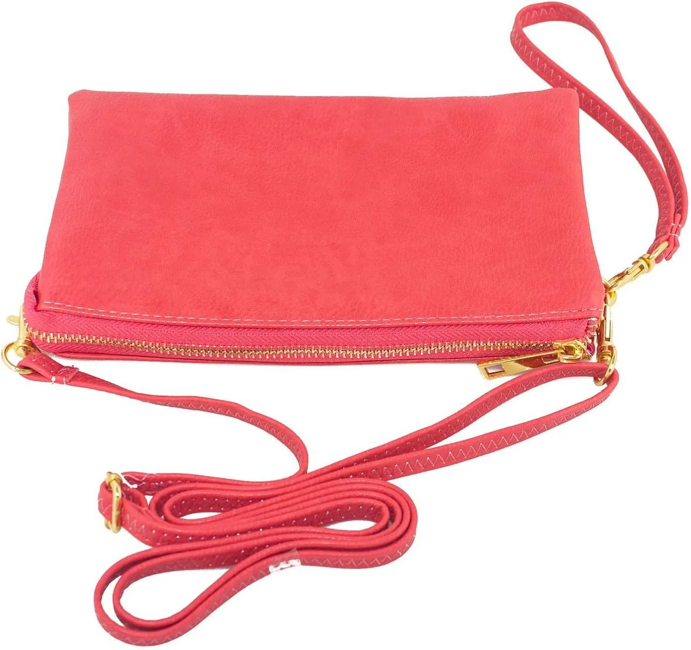 All-in-One Convertible Zipper Top Clutch Wristlet Wallet Crossbody Cell Case