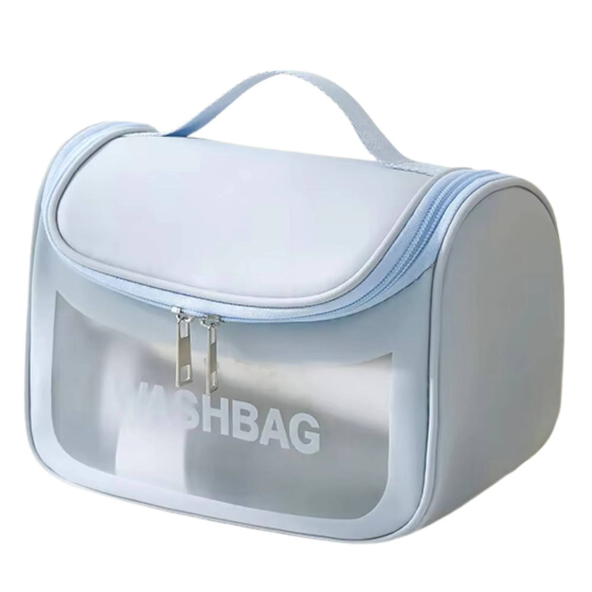 Allure Transparent Travel Toiletry Bag - Blue