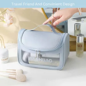 Allure Transparent Travel Toiletry Bag - Blue